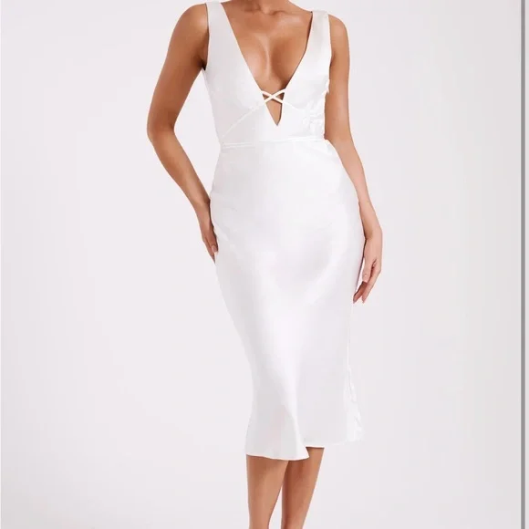 Meshki | Dresses | Meshki White Midi Dress | Poshmark